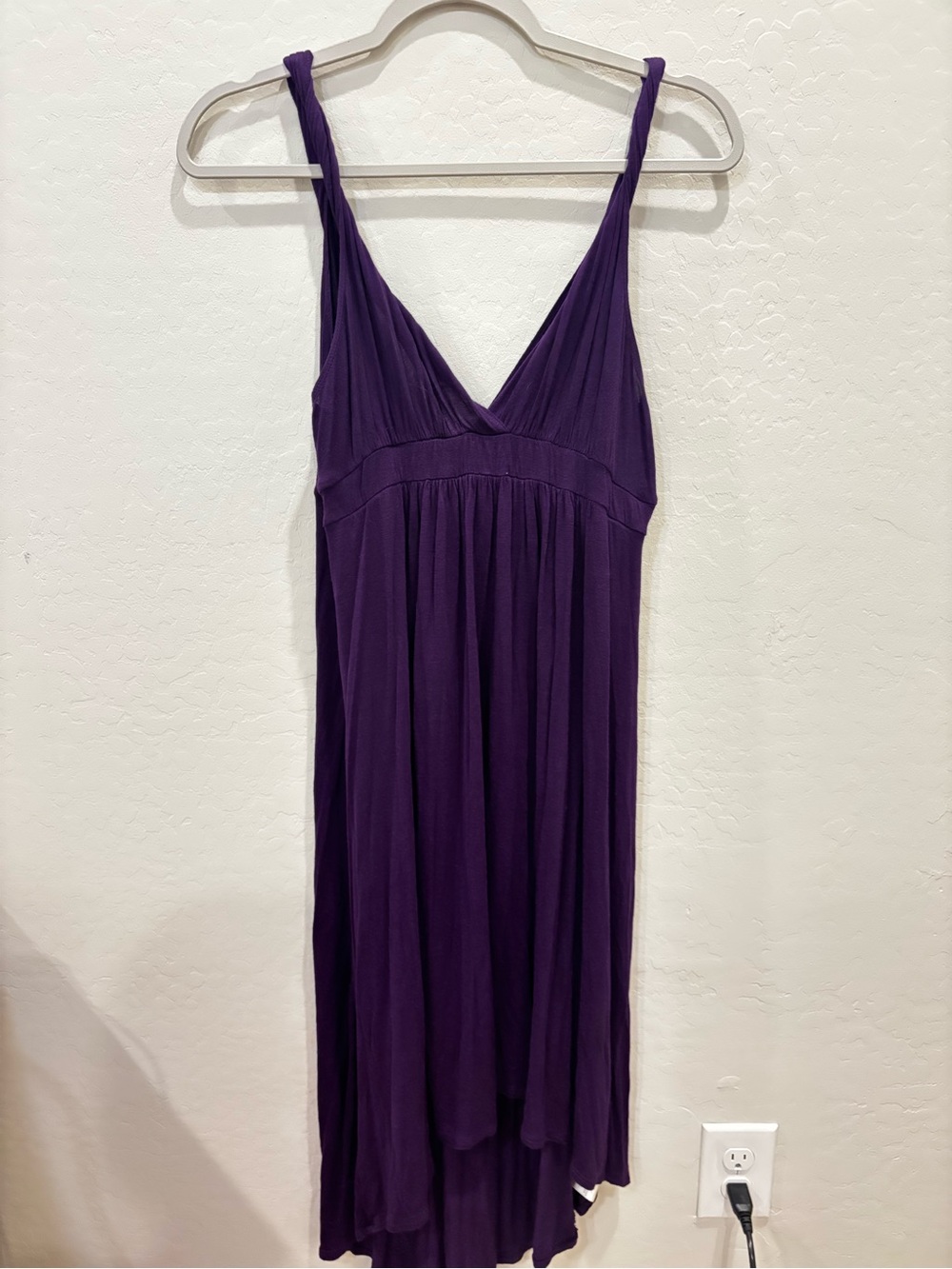 90s Deep V Maxi Dress in Plum